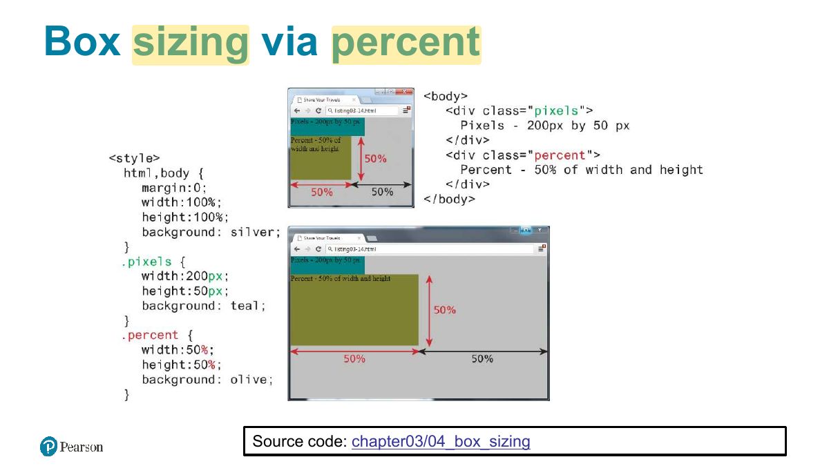 Slide 42: Box sizing via percent