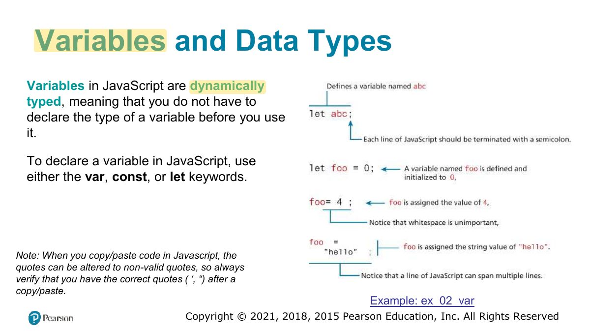 Slide 10: Variables and Data Types