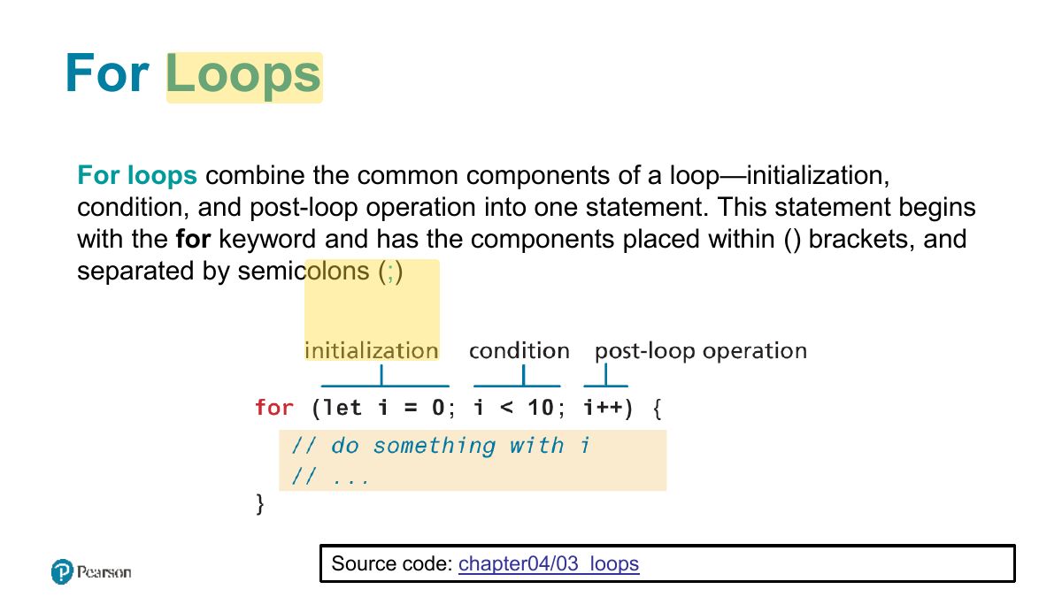 Slide 23: For Loops