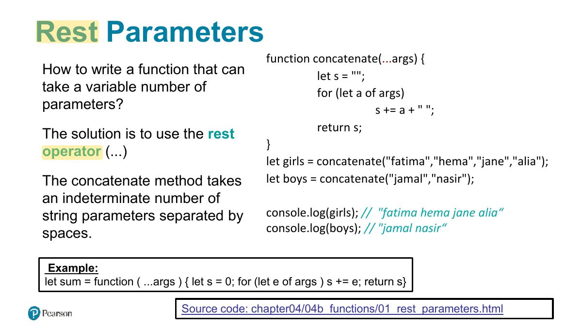Slide 42: Rest Parameters