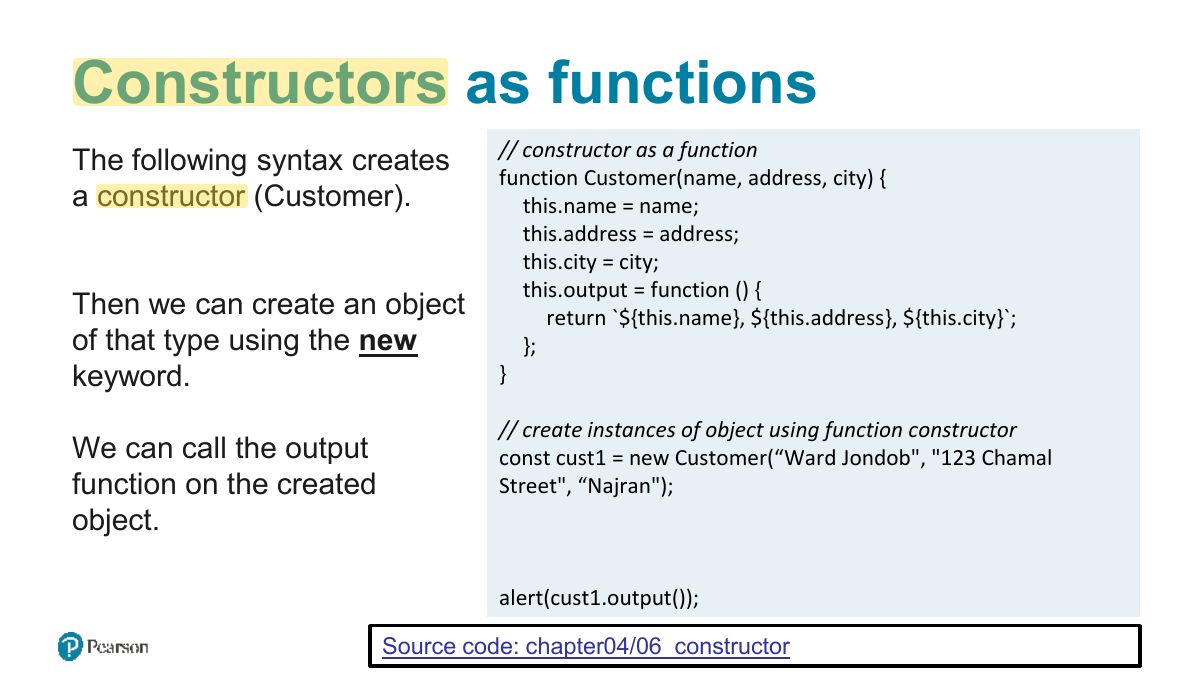 Slide 50: Constructors as functions