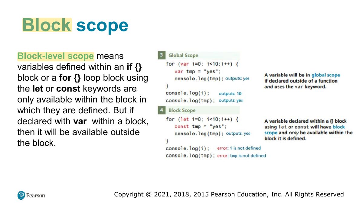 Slide 53: Block scope
