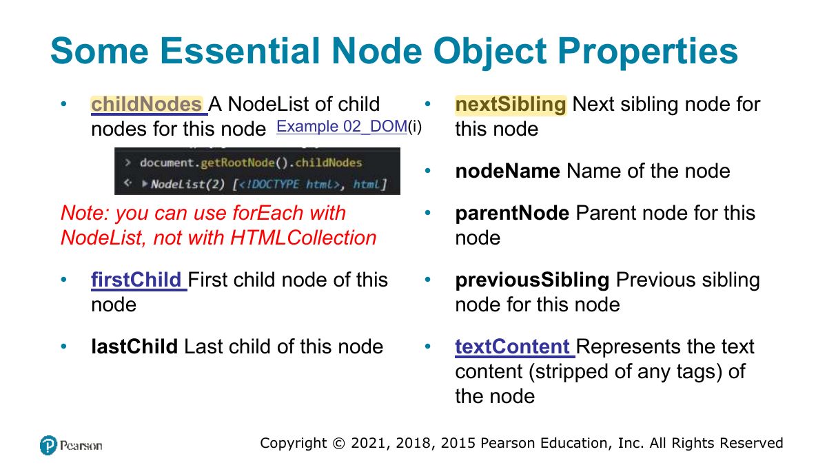 Slide 6: Some Essential Node Object Properties