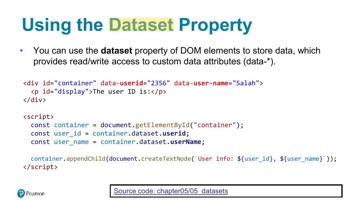 Slide 21: Using the Dataset Property