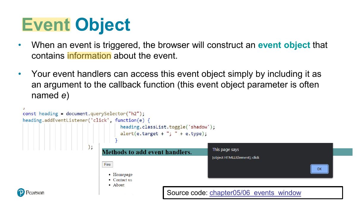 Slide 30: Event Object