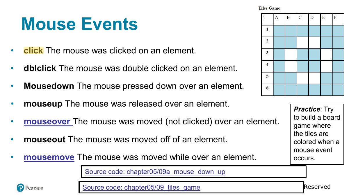Slide 40: Mouse Events