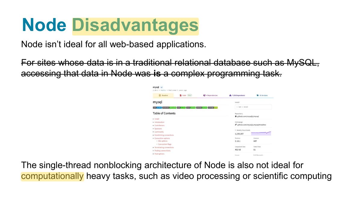 Slide 18: Node Disadvantages
