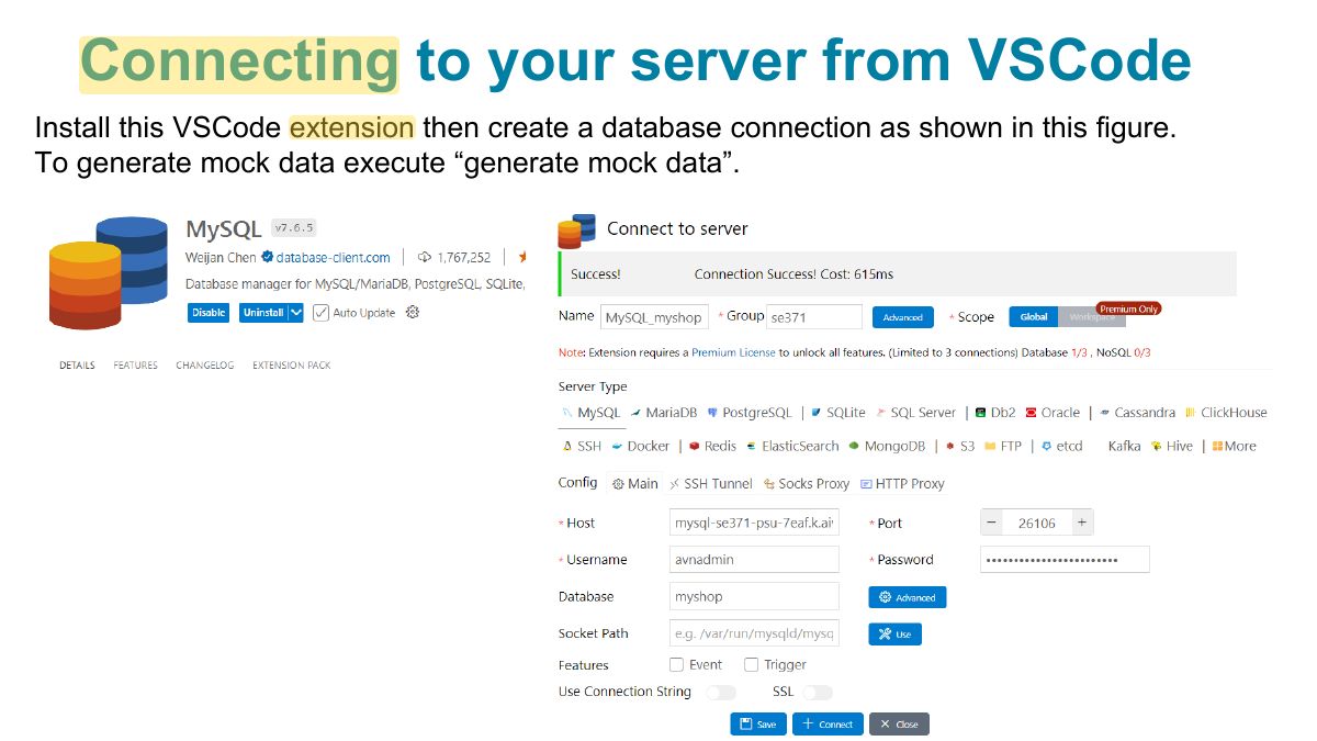 Slide 31: Connecting to your server from VSCode