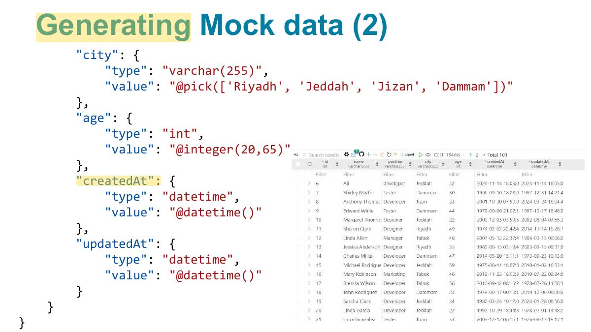 Slide 33: Generating Mock data (2)