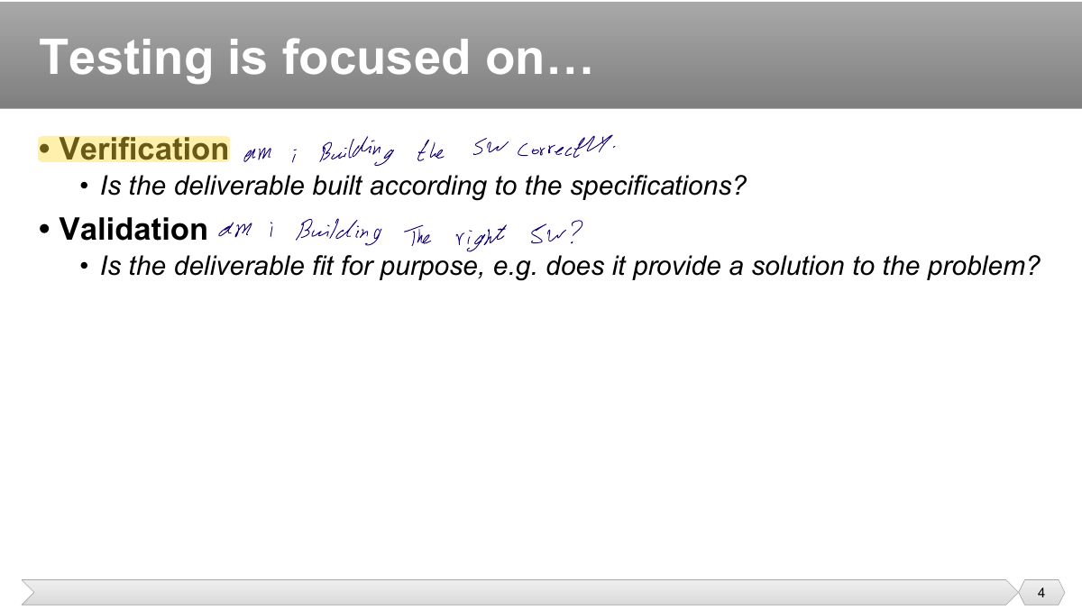 Slide 4: • Verification