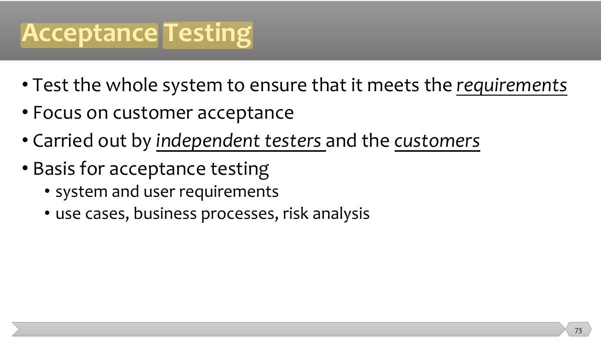 Slide 73: •   •     