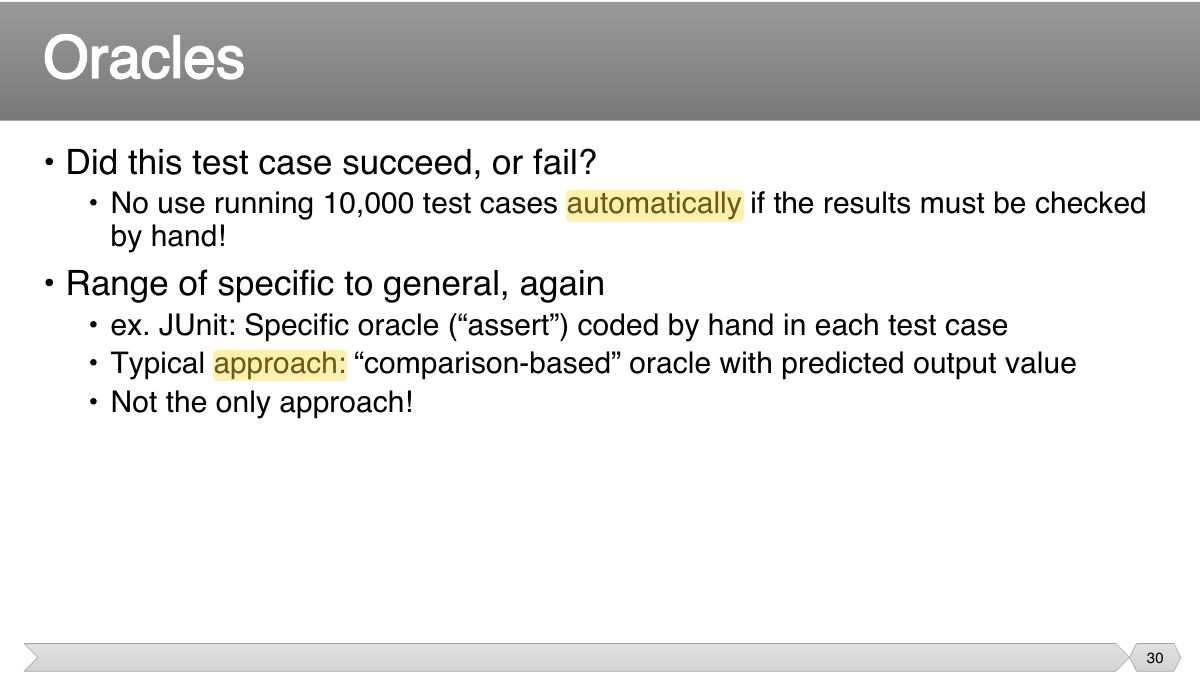 Slide 30: • Did this test case succeed, or fail?