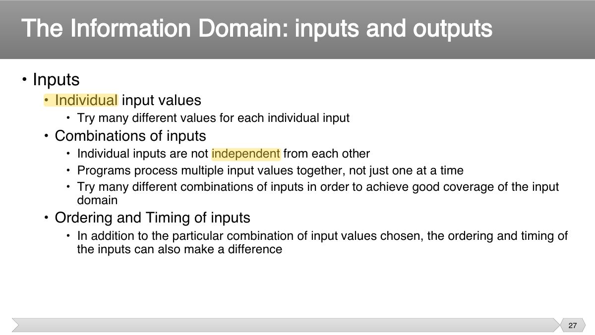 Slide 27: • Inputs