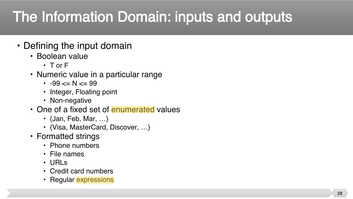 Slide 28: • Defining the input domain