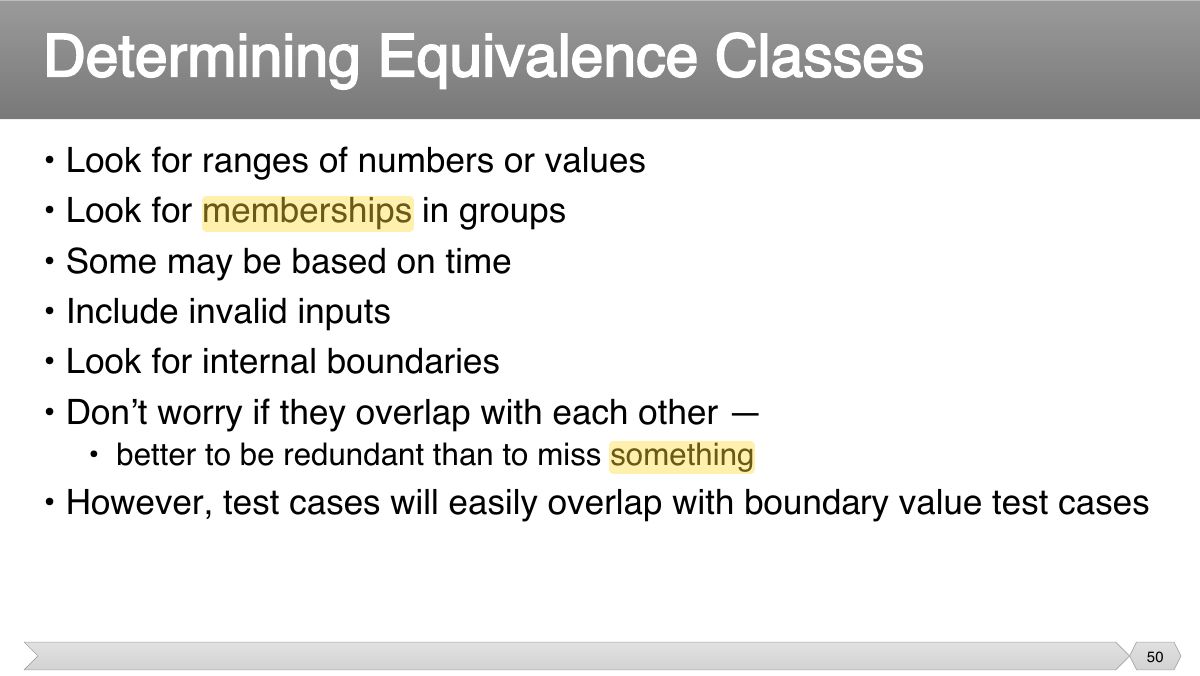 Slide 50: • Look for ranges of numbers or values • Look for memberships in groups