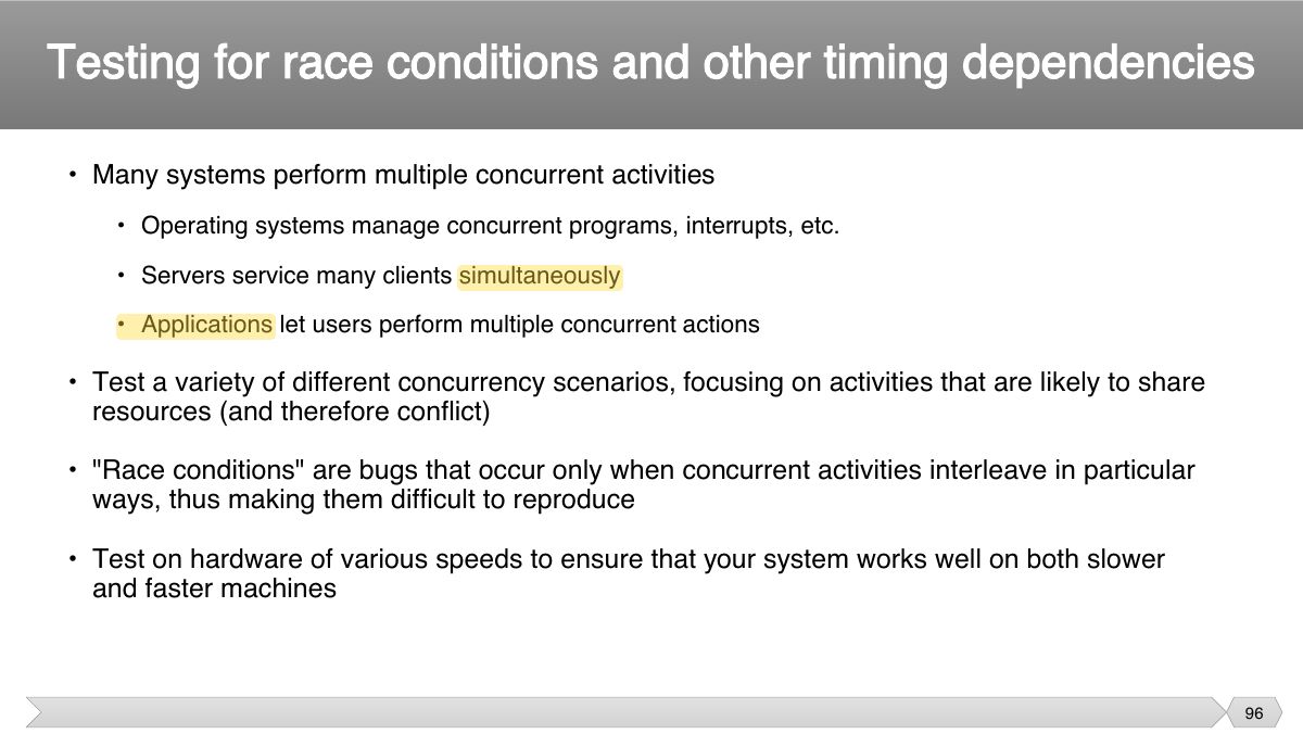 Slide 96: • Many systems perform multiple concurrent activities