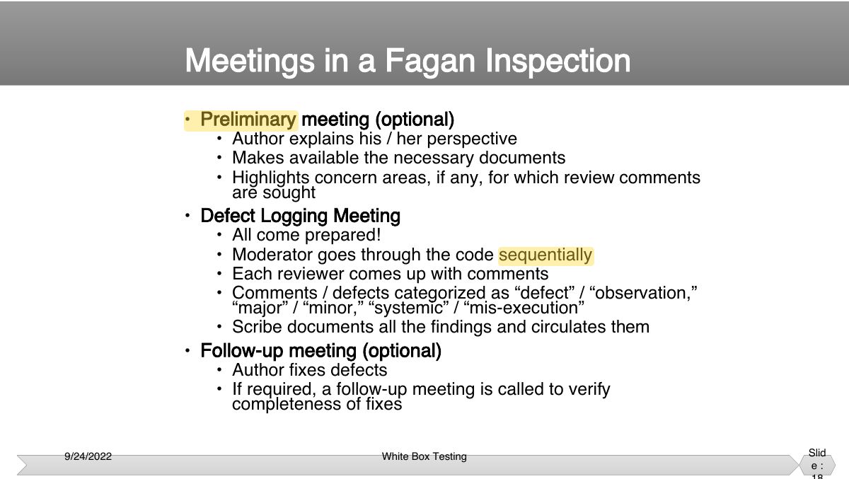 Slide 18: • Preliminary meeting (optional) • Author explains his / her perspective
