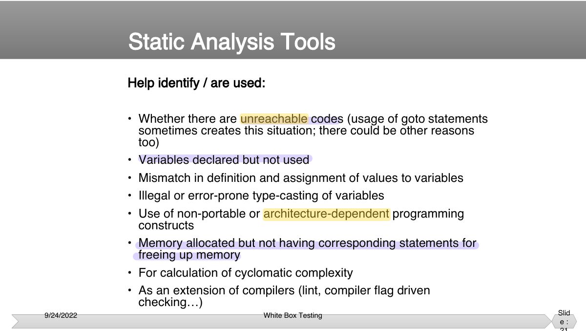 Slide 21: Help identify / are used: