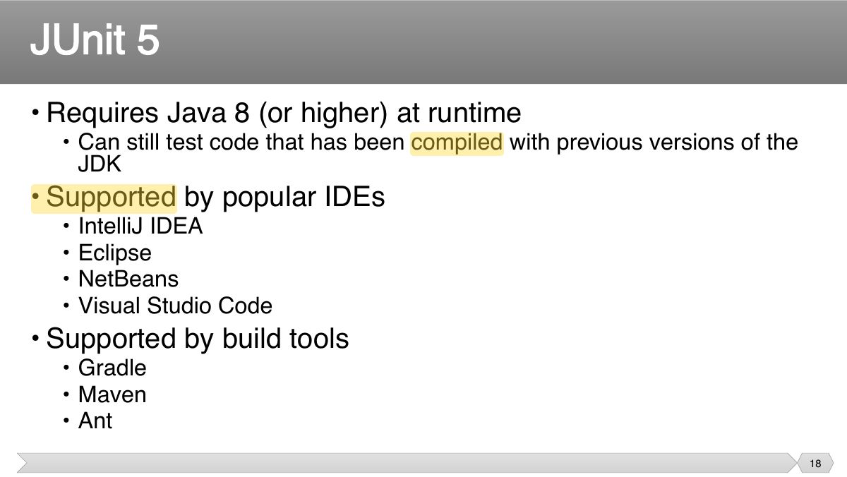 Slide 18: • Requires Java 8 (or higher) at runtime