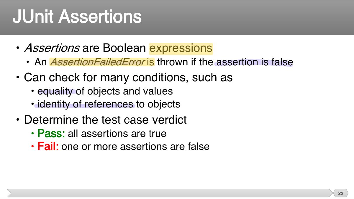 Slide 22: • Assertions are Boolean expressions