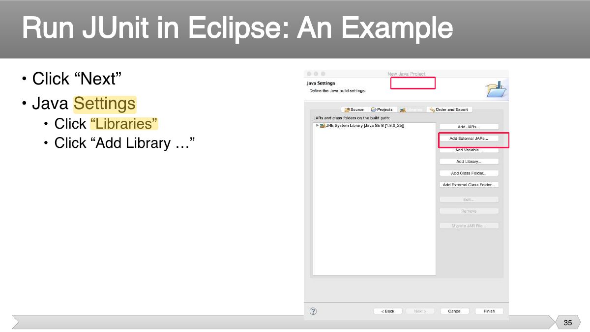 Slide 35: • Click “Next” • Java Settings