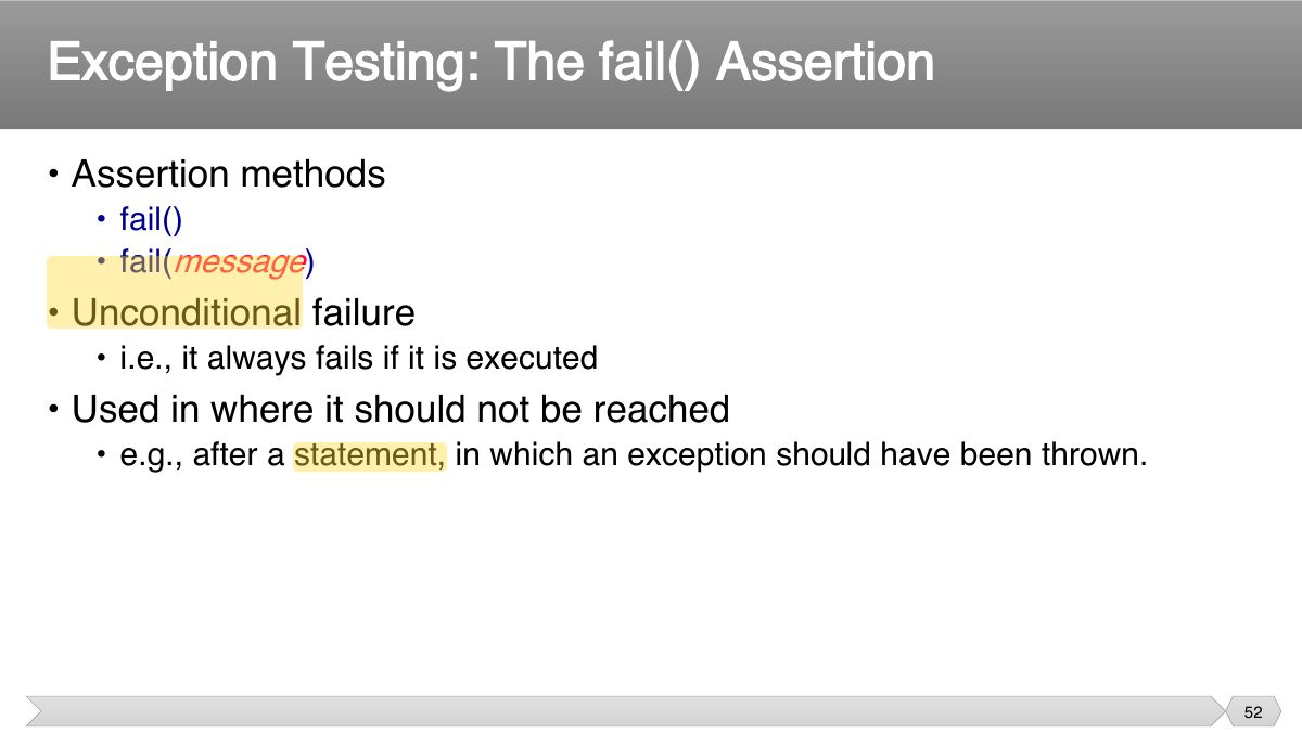 Slide 52: • Assertion methods