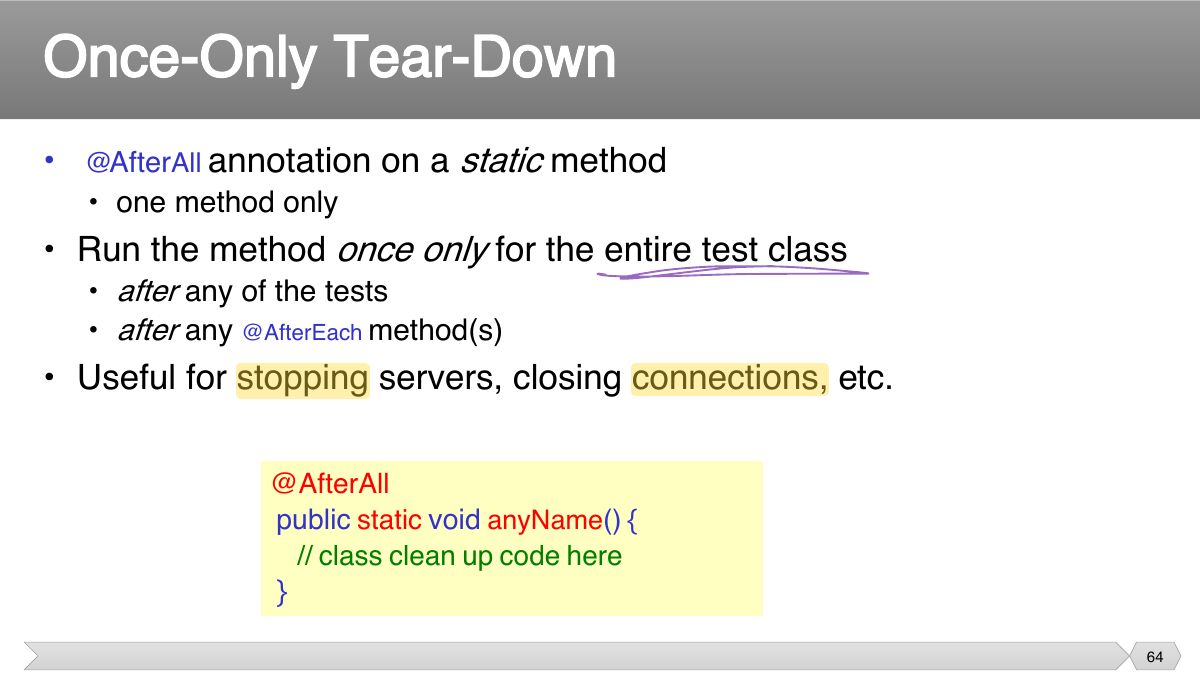 Slide 64: annotation on a static method • After All