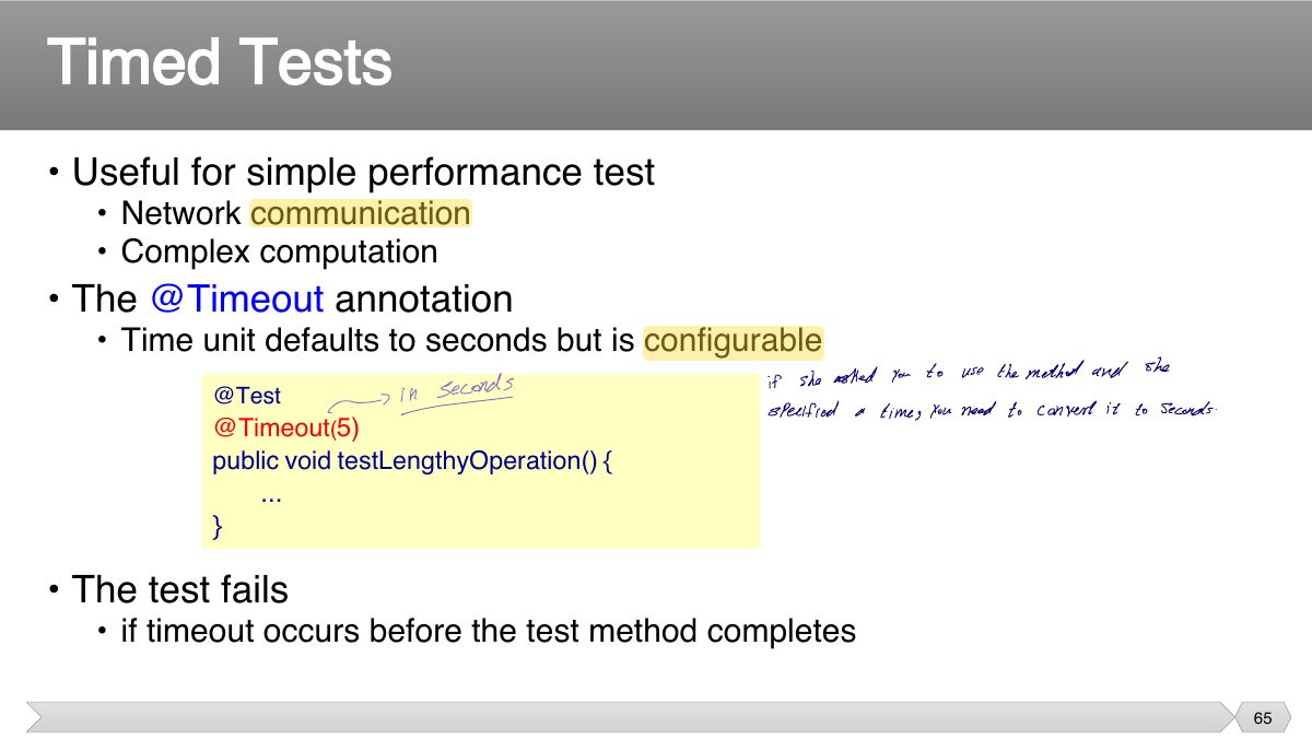 Slide 65: • Useful for simple performance test