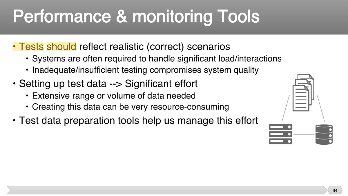 Slide 64: • Tests should reflect realistic (correct) scenarios