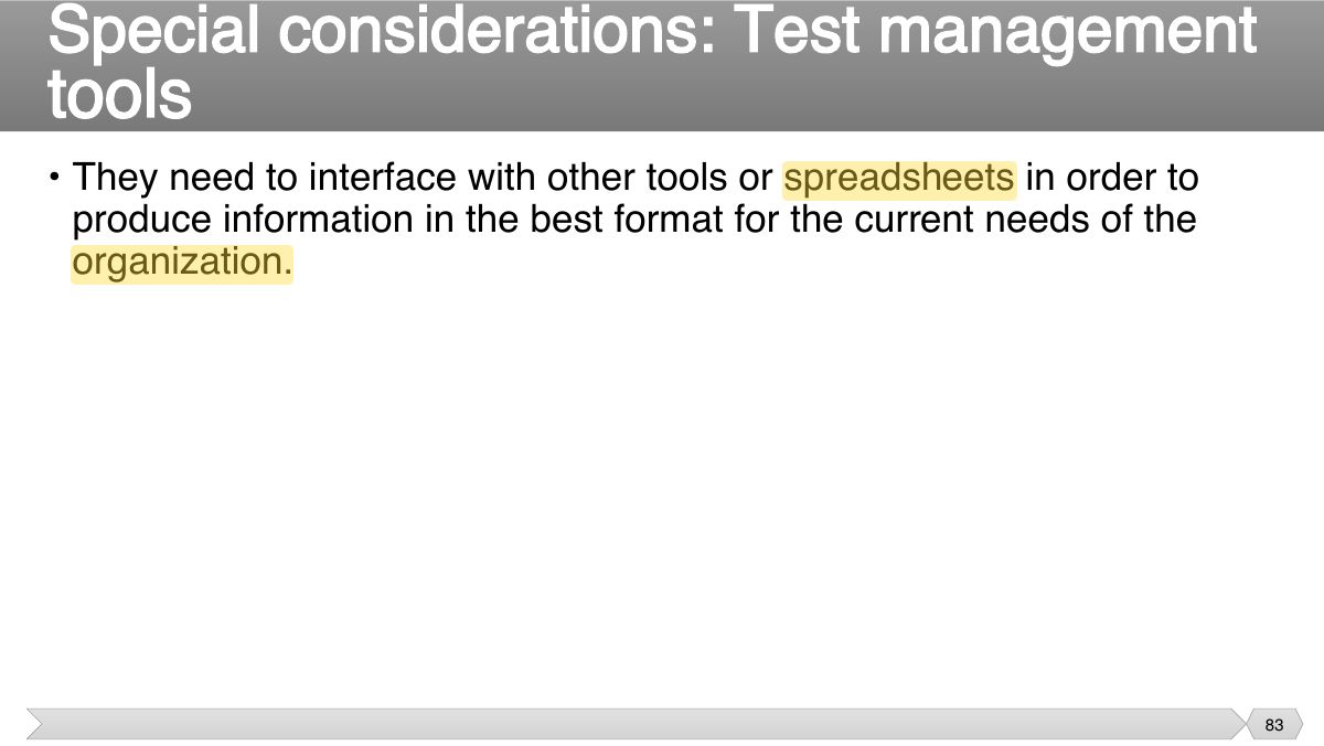 Slide 83: • They need to interface with other tools or spreadsheets in order to produce information in the best format for the current needs of the