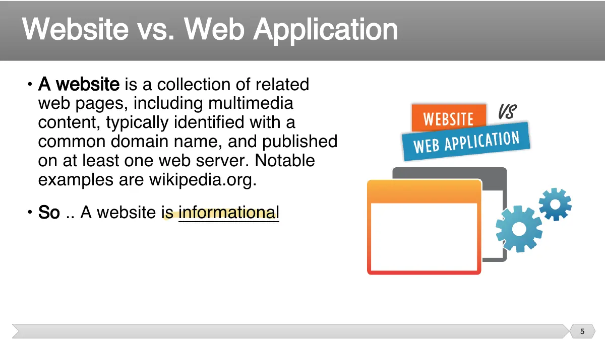 Slide 5: • A website is a collection of related web pages, including multimedia