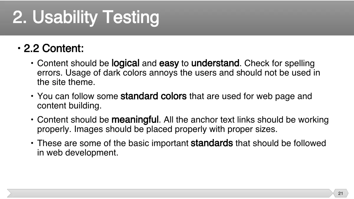 Slide 21: • 2.2 Content: