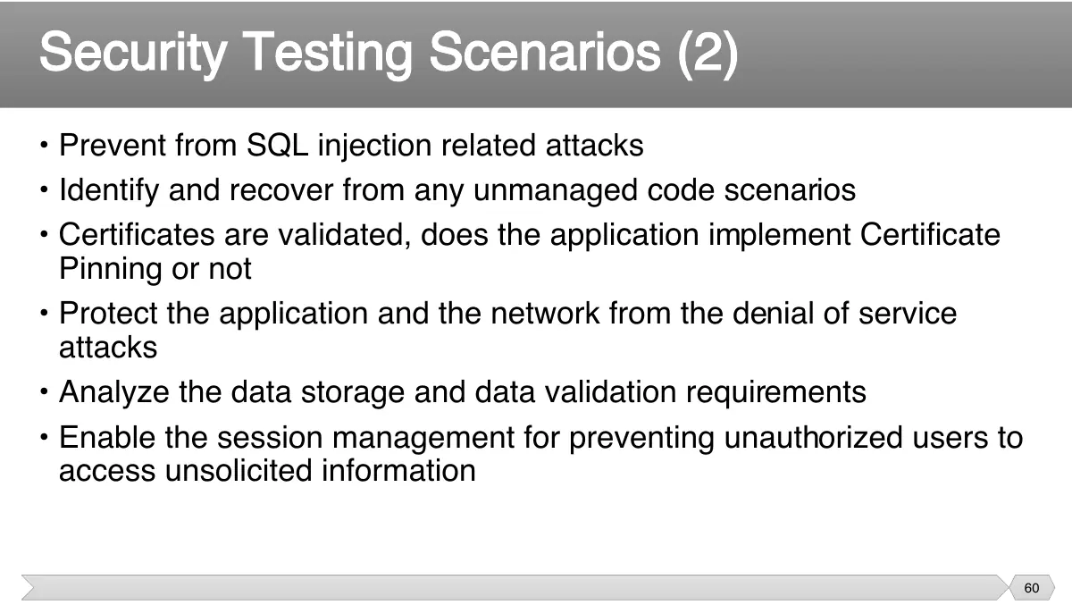 Slide 60: • Prevent from SQL injection related attacks • Identify and recover from any unmanaged code scenarios