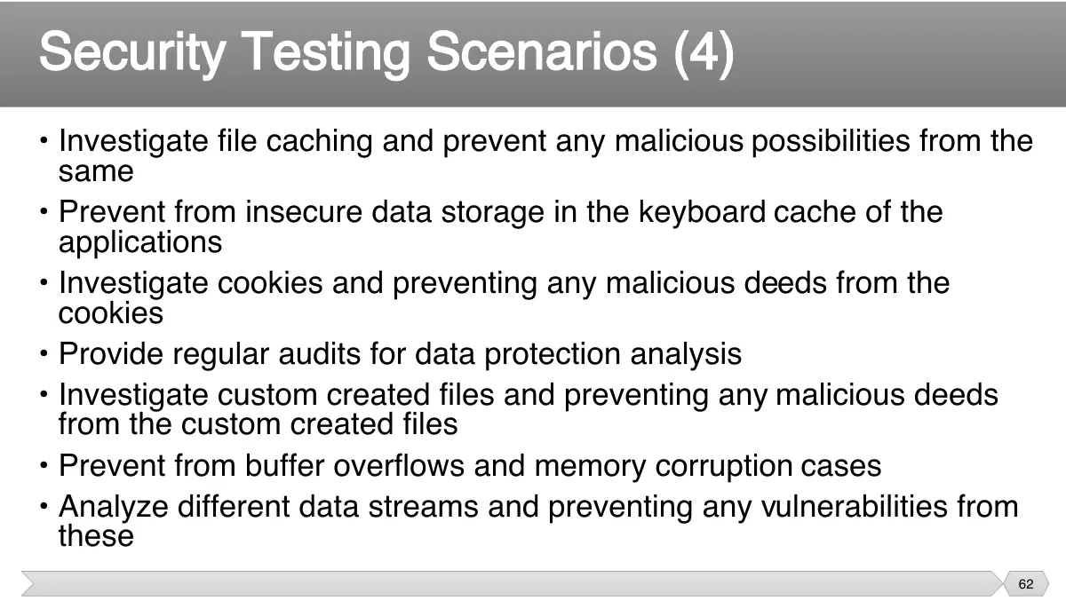 Slide 62: • Investigate file caching and prevent any malicious possibilities from the same