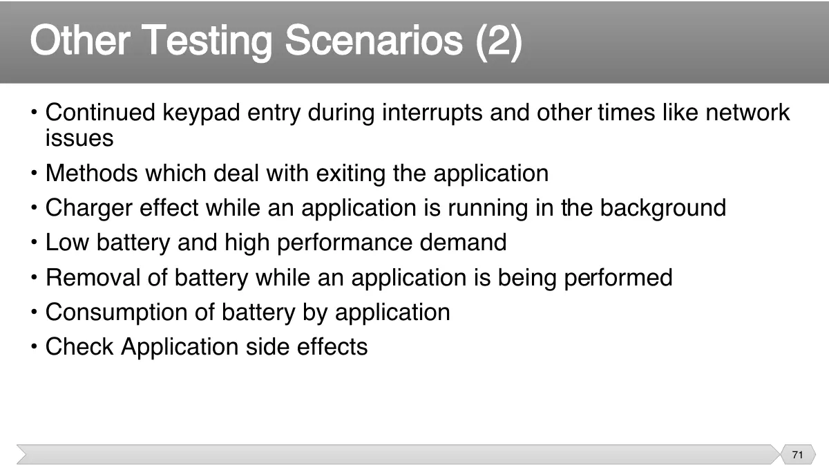 Slide 71: • Continued keypad entry during interrupts and other times like network issues
