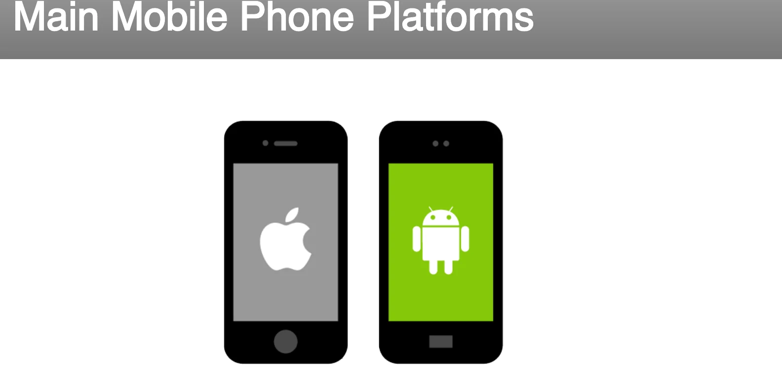 The main mobile phone platforms.