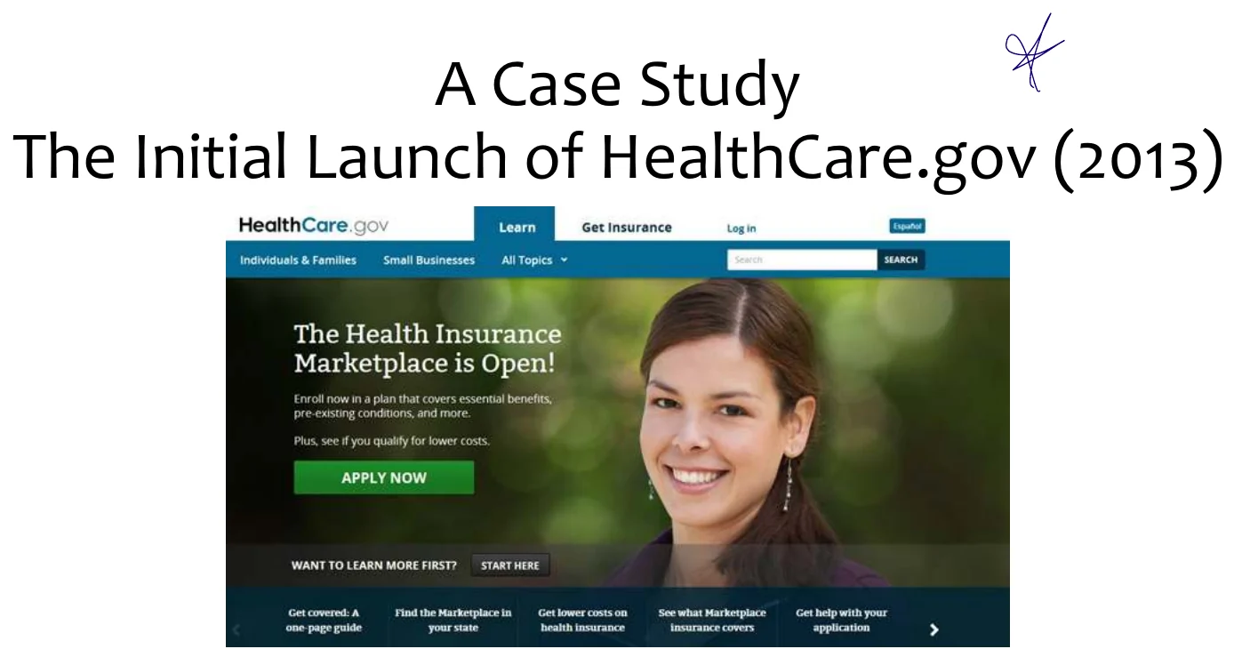 A case study: the launch of HealthCare.gov.
