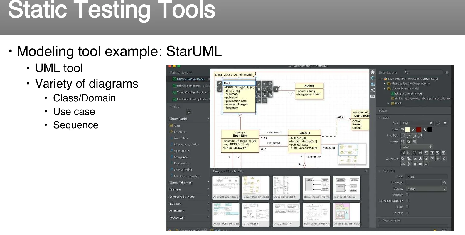 A modeling tool: StarUML.