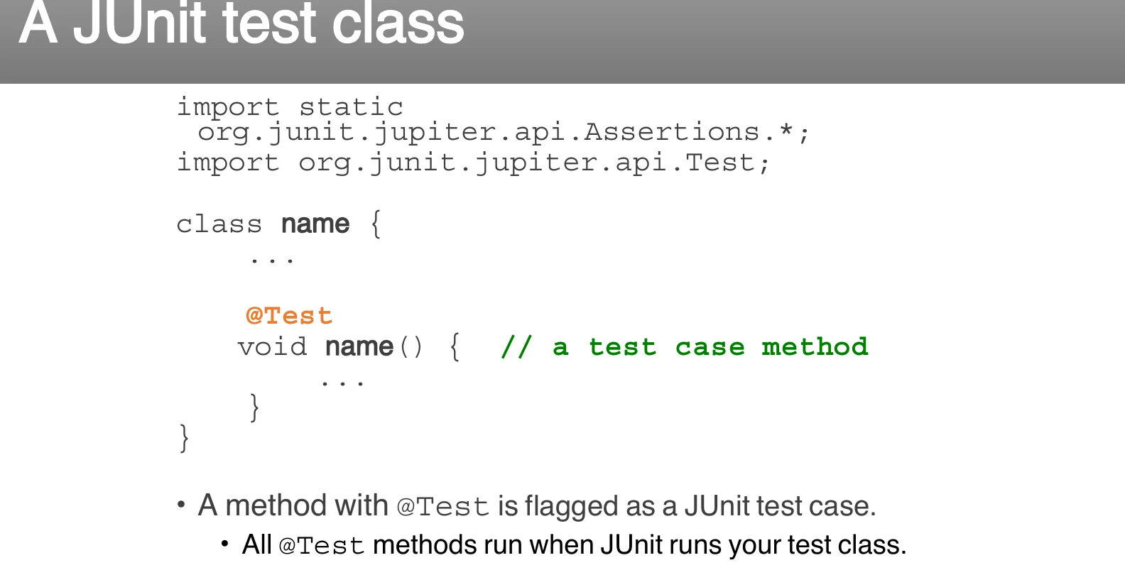 A JUnit test class.