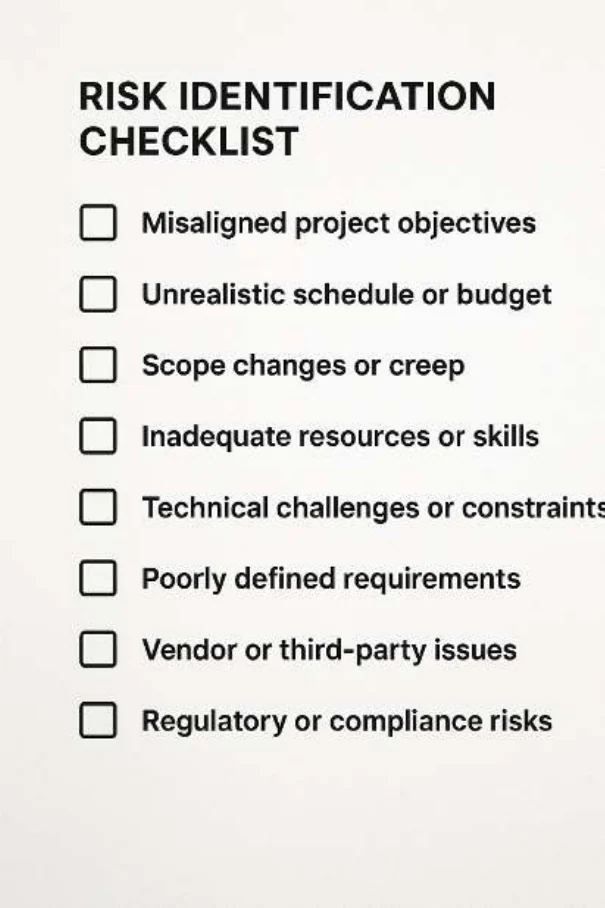 Sample risk identification checklist