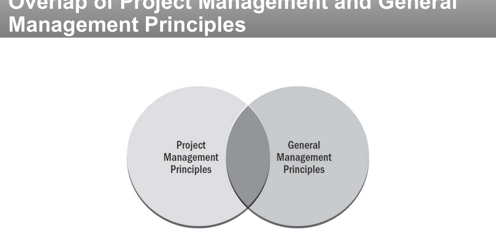Where project management principles overlap general management principles.