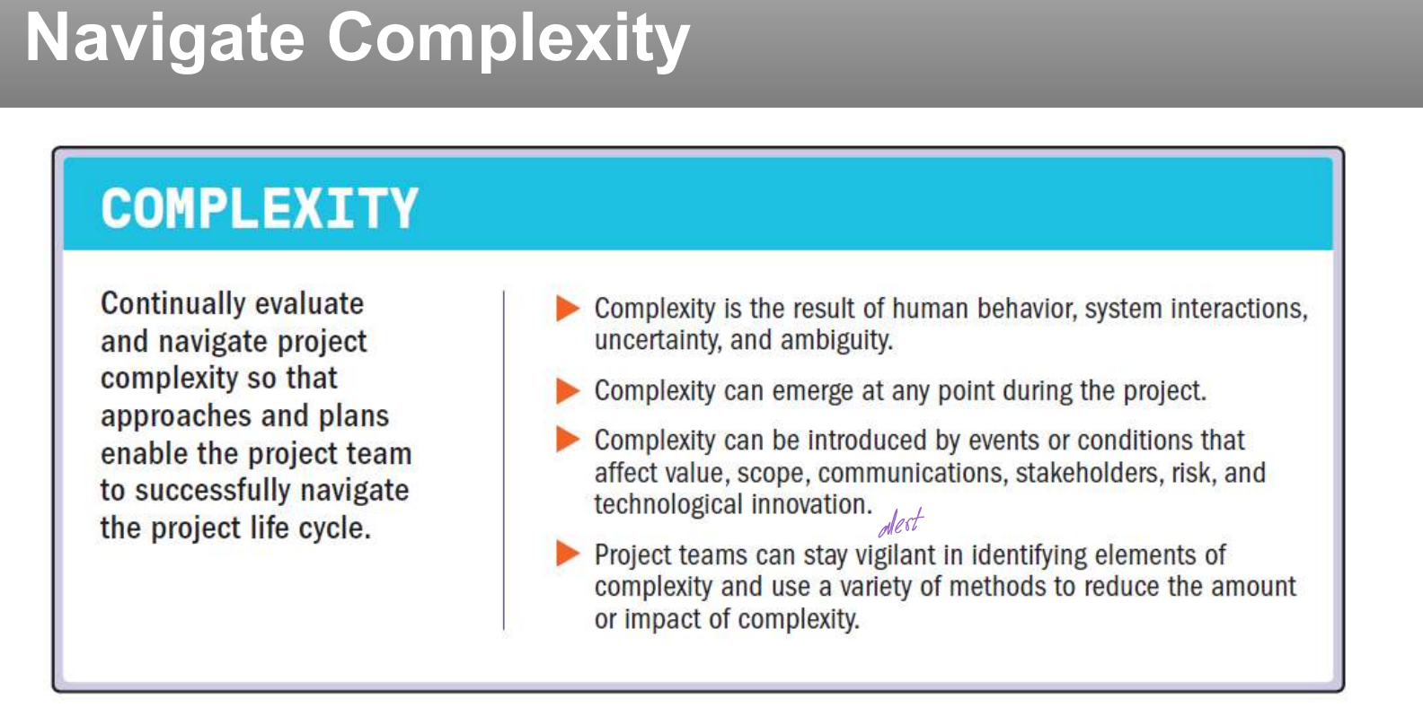 Principle: navigate complexity.
