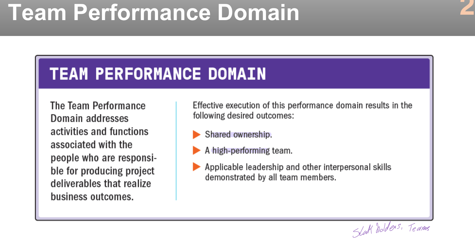 The team performance domain.