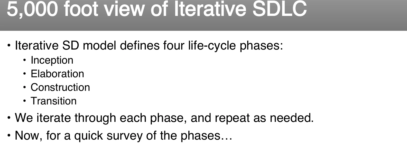 A wider view of the iterative SDLC.