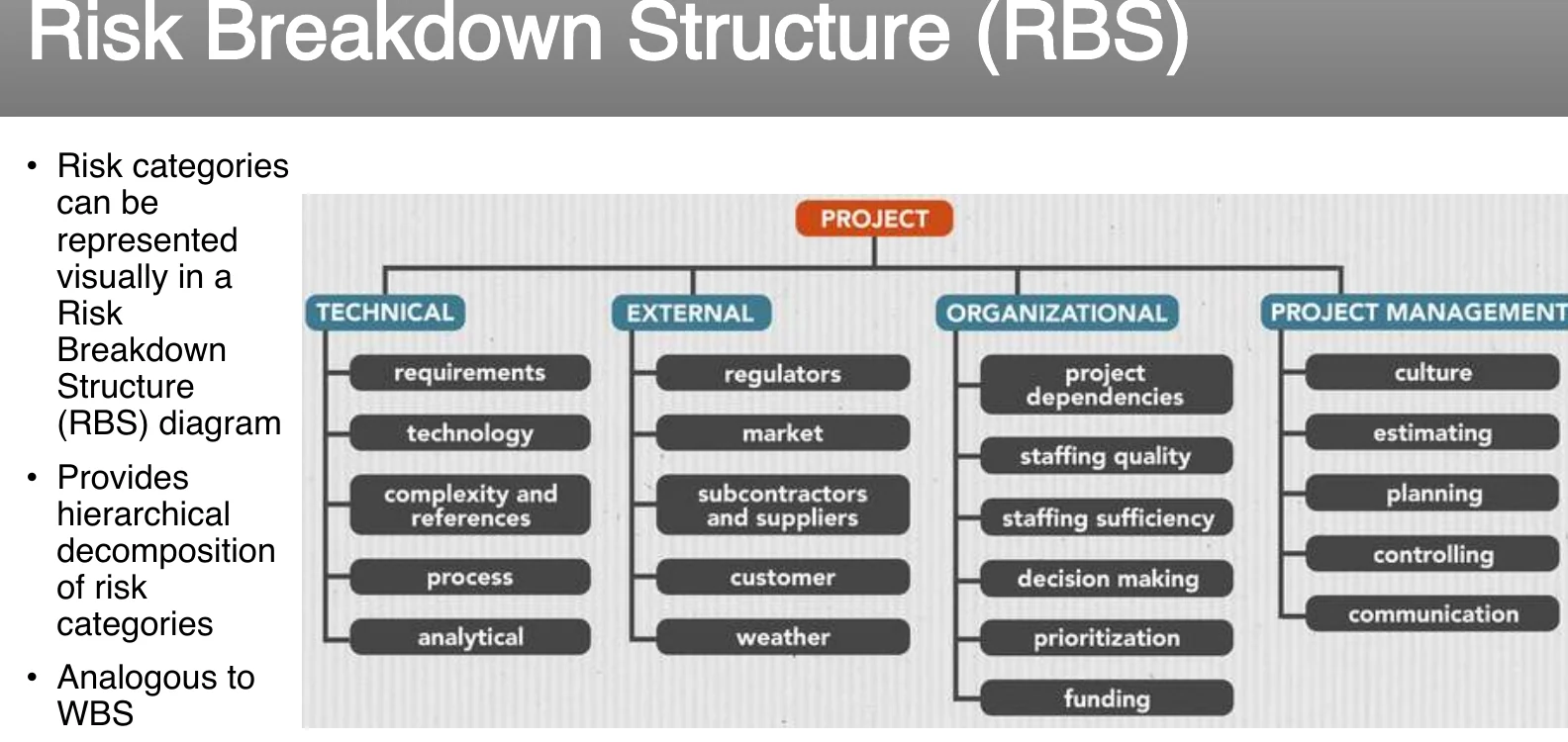 The risk breakdown structure.